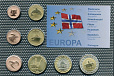 Норвегия, 2004. Пробный набор Евромонет в запайке-миниатюра